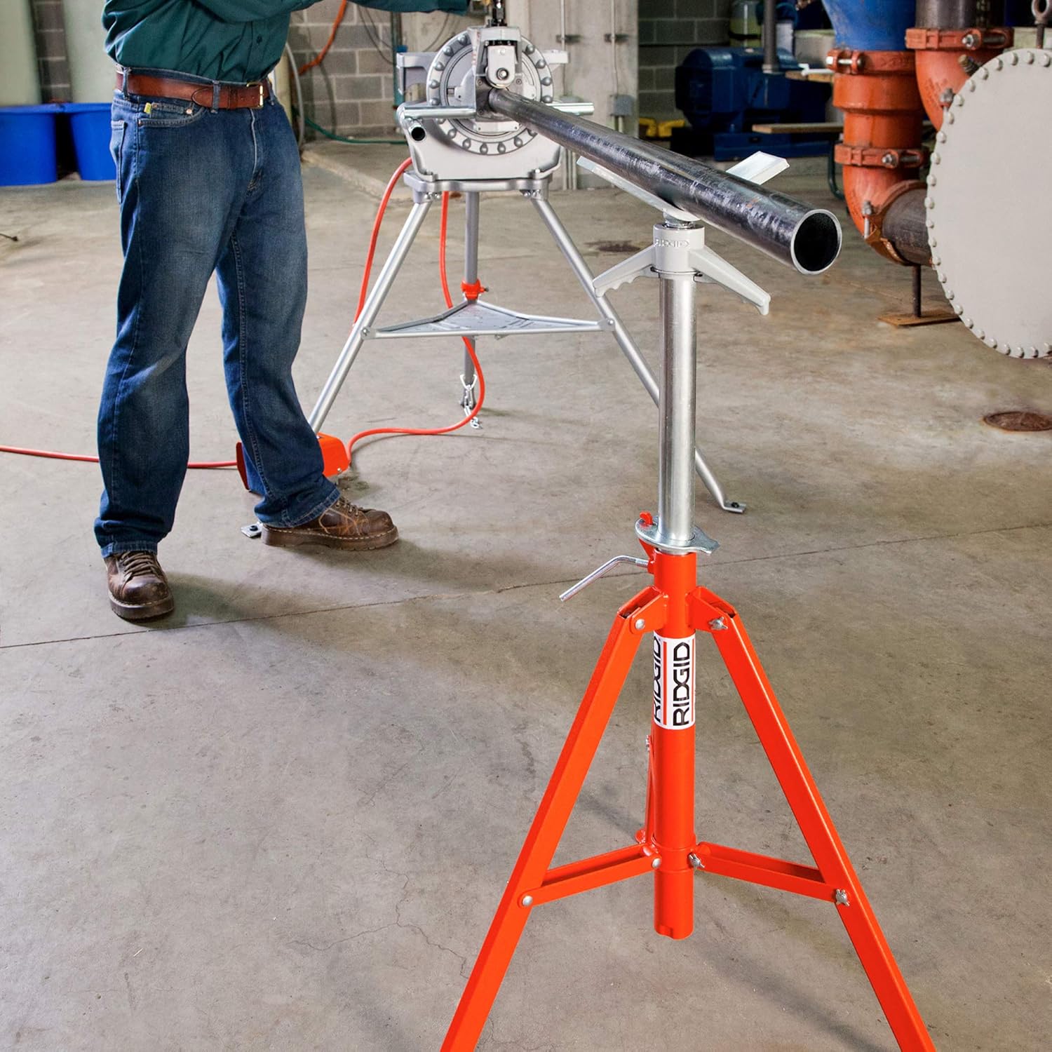 RIDGID 56662 VJ-99 V Head High Pipe Stand 12 inch Pipe Stand