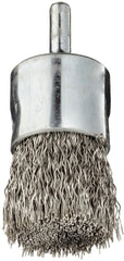 Weiler 10023 Crimped Wire End Brush Stainless Steel Fill 1 in Diameter Brush