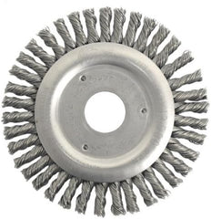 Weiler 13234 Steel Wheel Brush 0.02 in Bristle Diameter Arbor Attachment 4 1/2 in Outside Diameter 7/8 in Center Hole Size