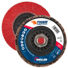 Weiler 50121 Ceramic Abrasive Flap Disc 40 Grit 4.5 Inch