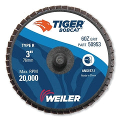 Weiler 50953 3 Bobcat Mini Abrasive Flap Disc Conical TY29 Type R Mount 60Z