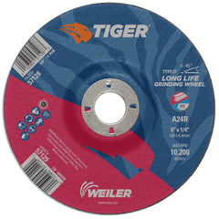 Weiler 57129 Tiger Type 27 Grinding Wheel 6 Inches Pack of 10