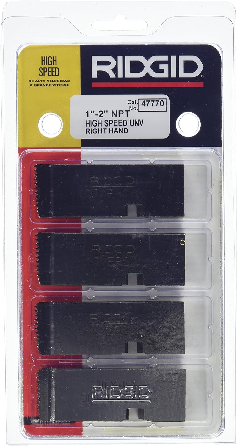RIDGID 47770 Threading Machine Dies Right-Handed High-Speed NPT Pipe Dies with Nominal Pipe Size 1-Inch to 2-Inches for Universal Die Heads