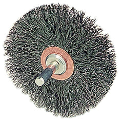 Weiler 17616 3 Narrow Face Stem-Mounted Crimped Wire Wheel .0118 Steel Fill 1/4 Stem Made in the USA