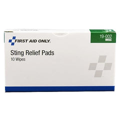 First Aid Only 19-002 Sting Relief Wipes 10 per Box