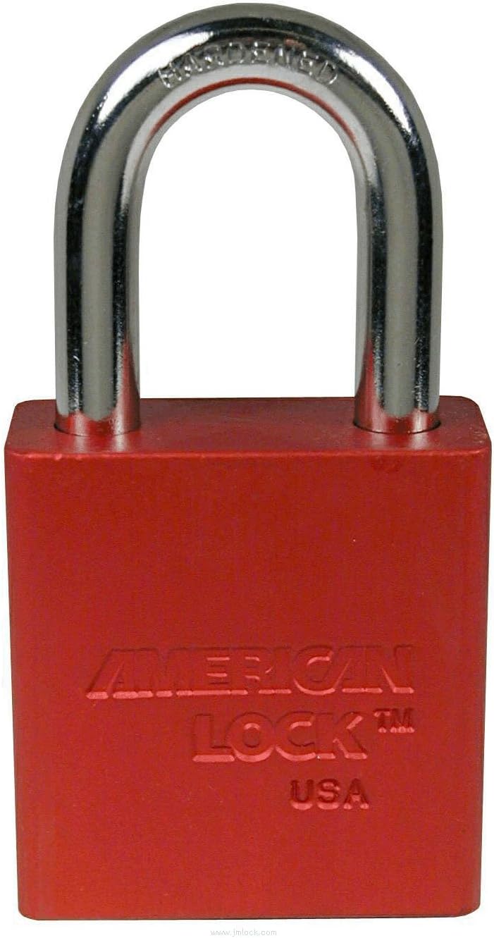 American Lock A1106RED Red Lockout Padlock, Keyed Different, Aluminum Body, 1-1/2 in Shackle