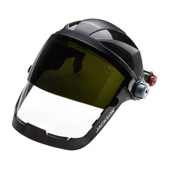 Jackson Safety 14233 QUAD500 Face Shield with Shade 8 IR Flip Visor, Ratcheting, Clear Tint, Anti-Fog, Black