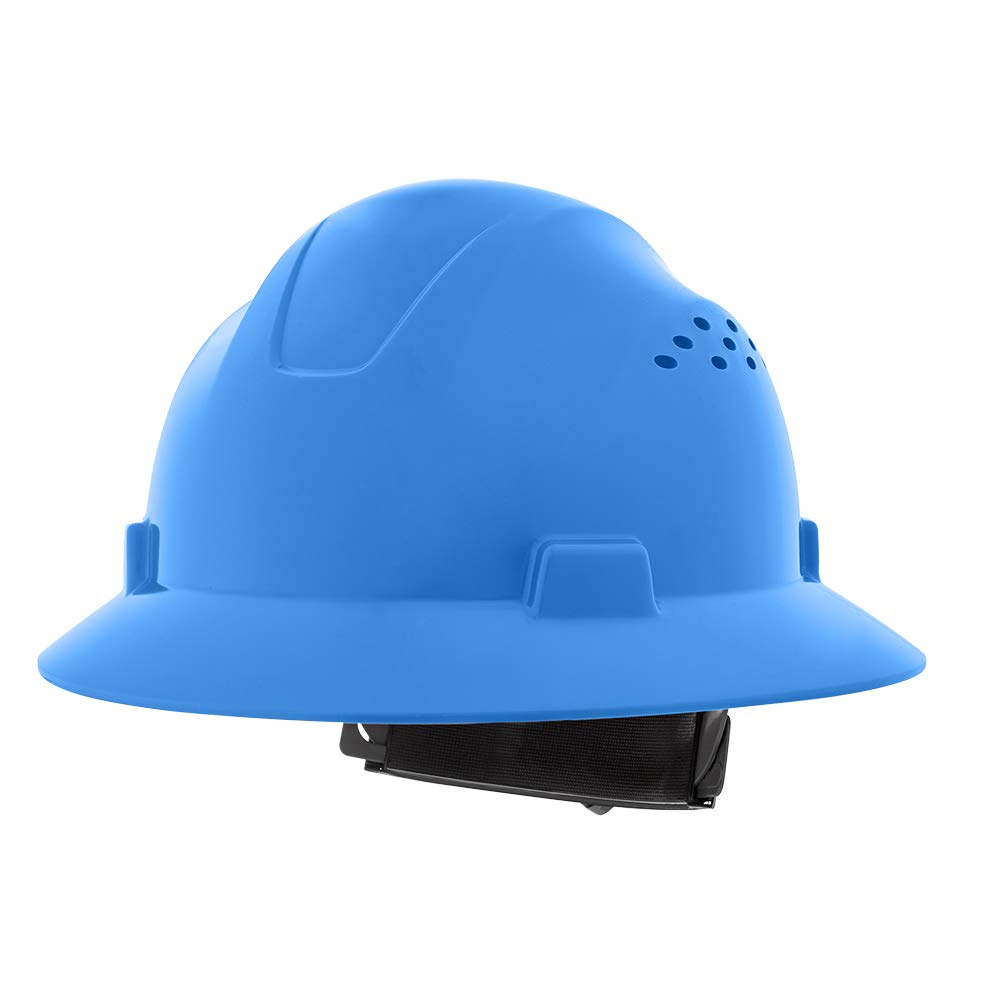 Jackson Safety 20822 Advantage Series Full Brim Hard Hat 4-Point Rapid Dial Ratchet Suspension Blue