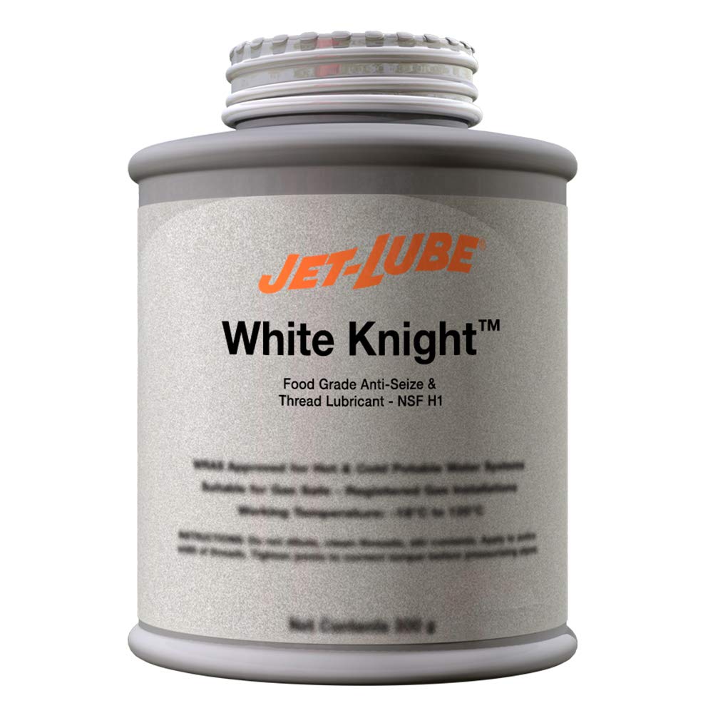 Jet-Lube 16402 White Knight Food Grade Anti-Seize Compound 1/2 lb Brush Top Can