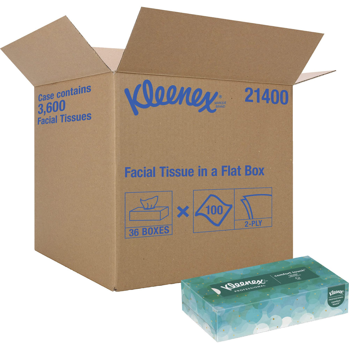 Kleenex 21400 FSC Certified 2-Ply Facial Tissue Pop-Up Boxes White 100 Tissues Per Box Carton Of 36 Boxes