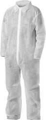 KleenGuard 67307 KGA10 Lightweight Coveralls for Non-Hazardous Particulate Protection Zip Front Elastic Wrists and Ankles White 4X-Large Qty 50