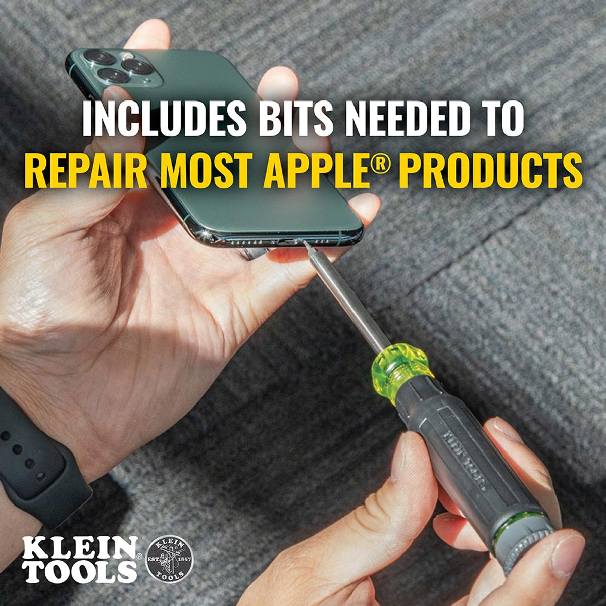 Klein Tools 32328 27-in-1 Multi-Bit Precision Screwdriver with Apple Bits