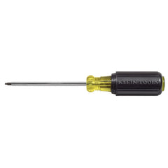 Klein Tools 662 Square-Recess Tip Screwdriver 4-Inch Round Shank Cushion Grip Handle