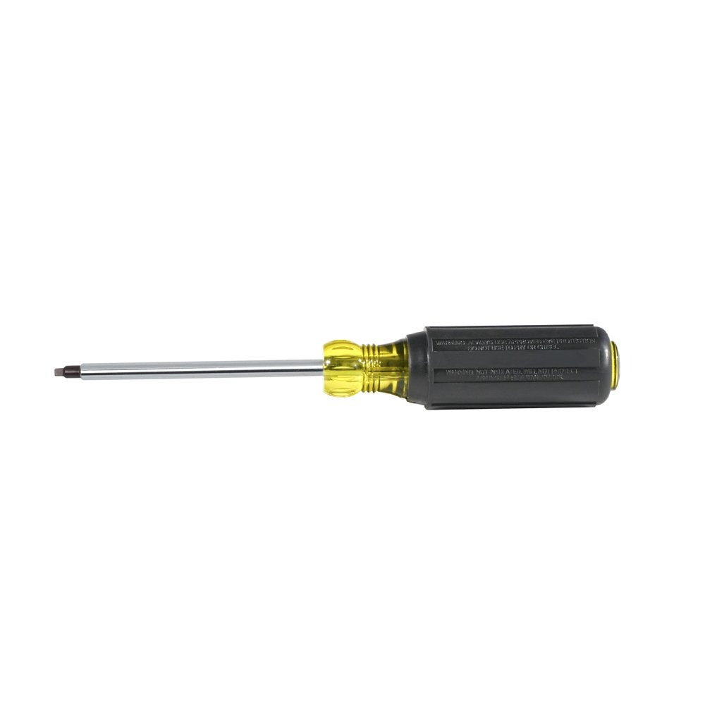 Klein Tools 662 Square-Recess Tip Screwdriver 4-Inch Round Shank Cushion Grip Handle