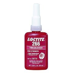 Loctite 232329 266 Threadlocker High Strength/High Temperature 50 mL Up to 3/4 inch Thread Red-Orange