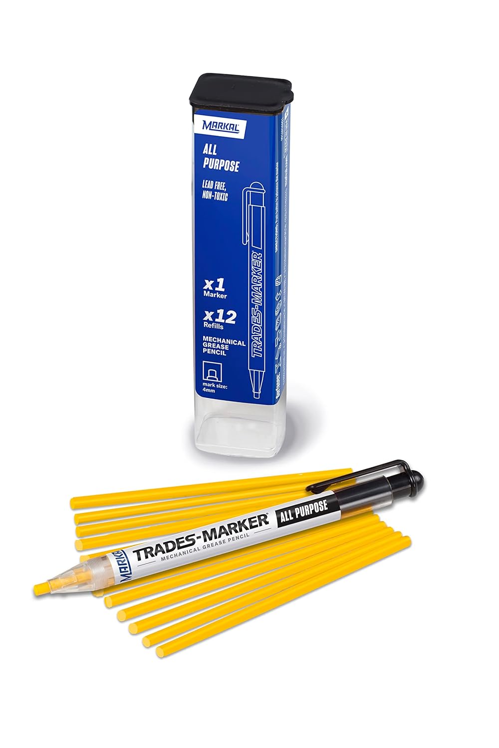 Markal 96131 Trades Marker 1 Holder 12 Refills Yellow