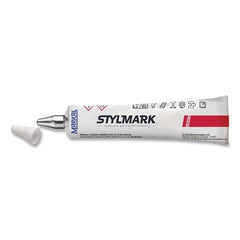 Markal 96640 Stylmark Tube Marker White 5/64 in Tip Metal-Ball Tip