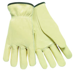 MCR Safety 3201XL General Purpose Gloves Driver Gunn Cut Standard Finger Straight Thumb Style XL Grain Cowhide Leather Palm