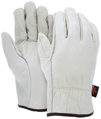 MCR Safety 3201XL General Purpose Gloves Driver Gunn Cut Standard Finger Straight Thumb Style XL Grain Cowhide Leather Palm