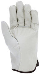 MCR Safety 3201XL General Purpose Gloves Driver Gunn Cut Standard Finger Straight Thumb Style XL Grain Cowhide Leather Palm