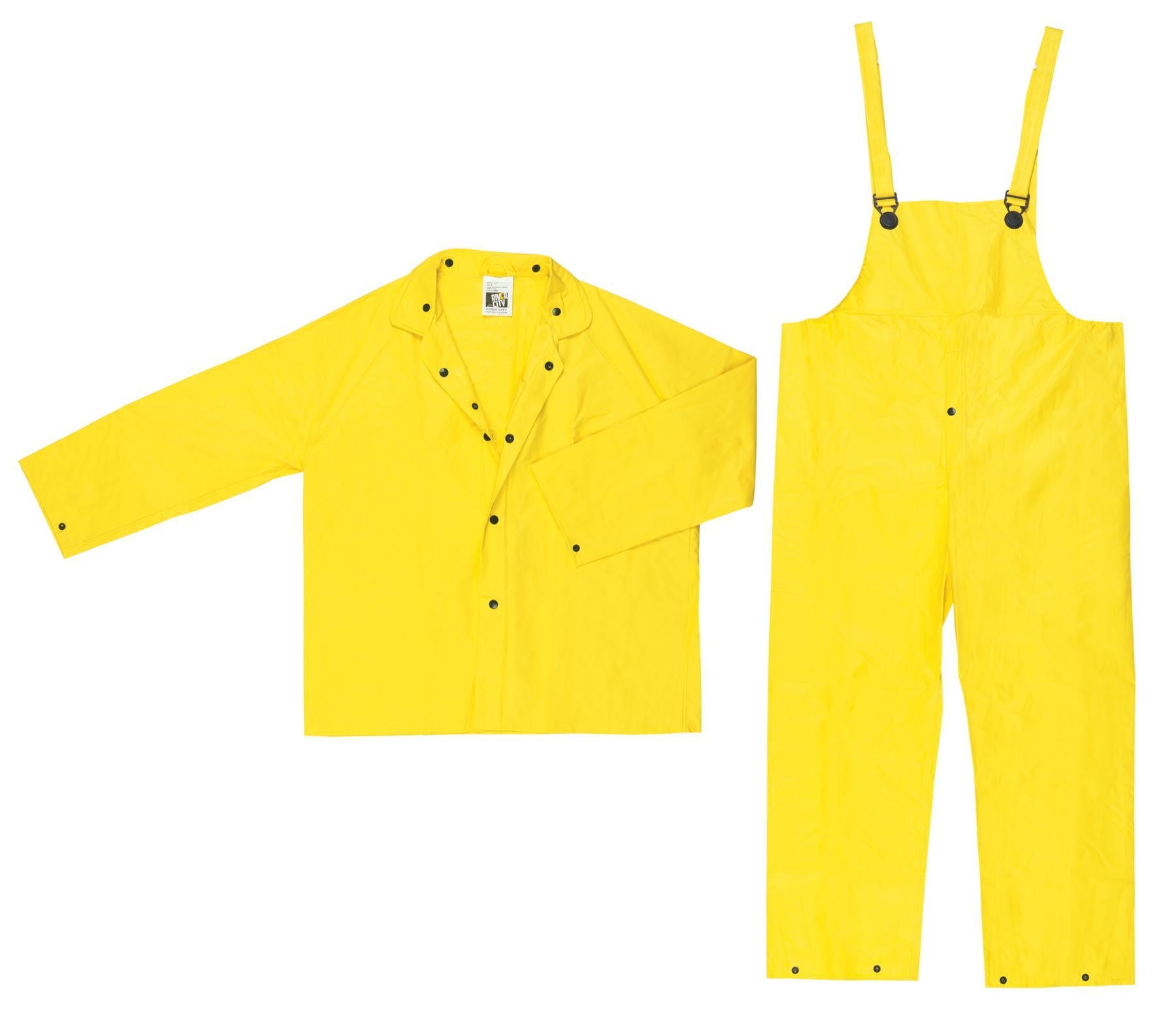 MCR Safety 3003X2 Wizard Yellow Double-Coated PVC Rain Suit, Xx-Large, Yellow