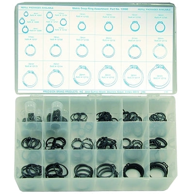 Precision Brand 13980 Metric Snap Ring Assortments Spring Steel 295 per Set