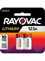 Rayovac RL123A-2G 123A Size 3 Volt 2-Pack Photo Lithium Battery Card