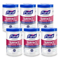 Purell 9341-06 Foodservice Surface Sanitizing Wipes, 110 Count Canister Pack of 6