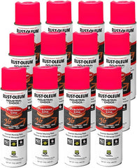 Rust-Oleum 1661838V Industrial Choice Inverted Solvent-Based Marking Spray Paint 17 Oz Fluorescent Pink 12 Pack