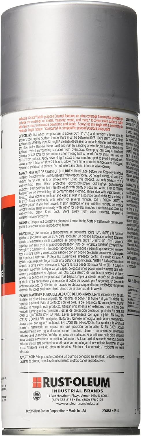 Rust-Oleum 1614830 Industrial Choice 12 oz Dull Aluminum Gloss Spray Paint