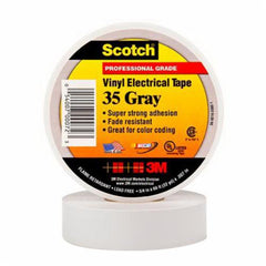 Scotch 7000006099 Vinyl Electrical Color Coding Tape 35, 3/4 in x 66 ft, Gray