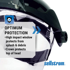 Sellstrom S32151 DP4 Series Multi-Purpose Faceshield, Flip-Up IR Window & Ratcheting Headgear, AF/Clear, Shade 5 IR, 9 in H x 12.125 in L