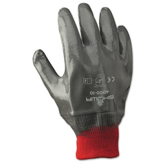 SHOWA 4000-10 Nitri-Flex Nitrile Coated Gloves X-Large Gray Red