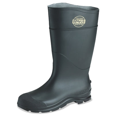 SERVUS 18821-060 CT Economy Knee Boots Steel Toe Size 6 16 in H PVC Black