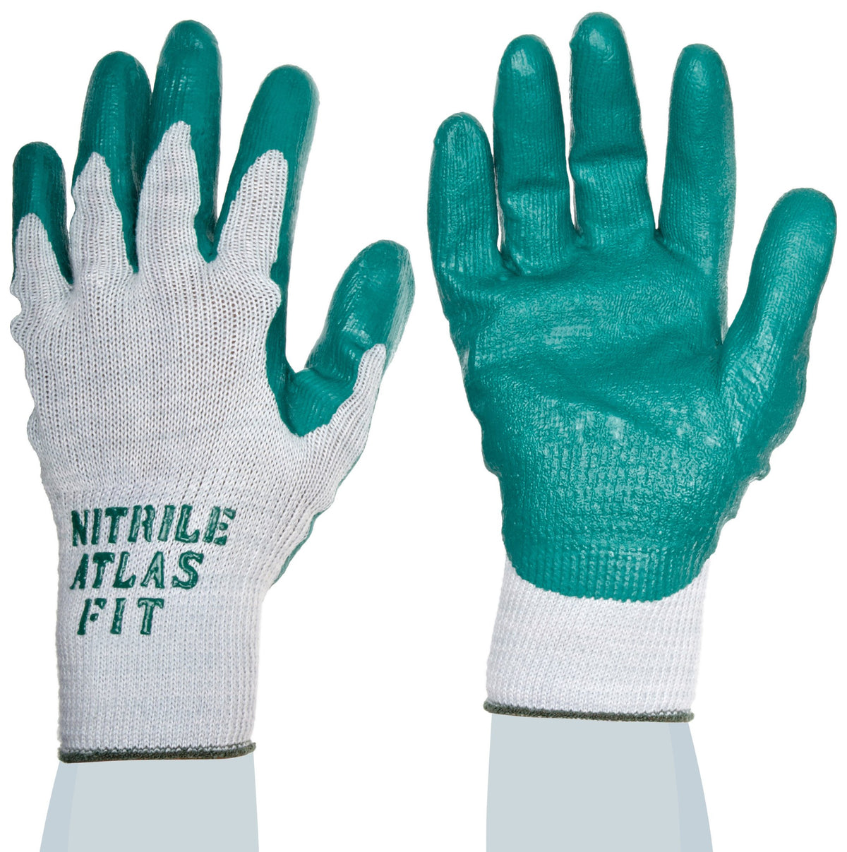 Showa 350XL-10 Atlas Fit Nitrile-Coated Glove X-Large Gray/Green