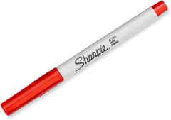 Sharpie 37002 Ultra Fine Tip Permanent Marker Red 12-Count