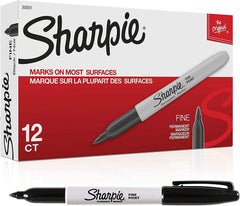 Sharpie 30001 Permanent Marker Fine Point 12-Pack Black