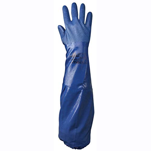 SHOWA NSK26-11 Chemical Protection Nitrile Coated Glove, X-Large, Blue, 26 Inches