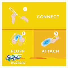 Swiffer 11804 Dusters Starter Kit Dust Lock Fiber 6 Handle Blue Yellow 6/carton