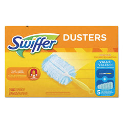 Swiffer 11804 Dusters Starter Kit Dust Lock Fiber 6 Handle Blue Yellow 6/carton