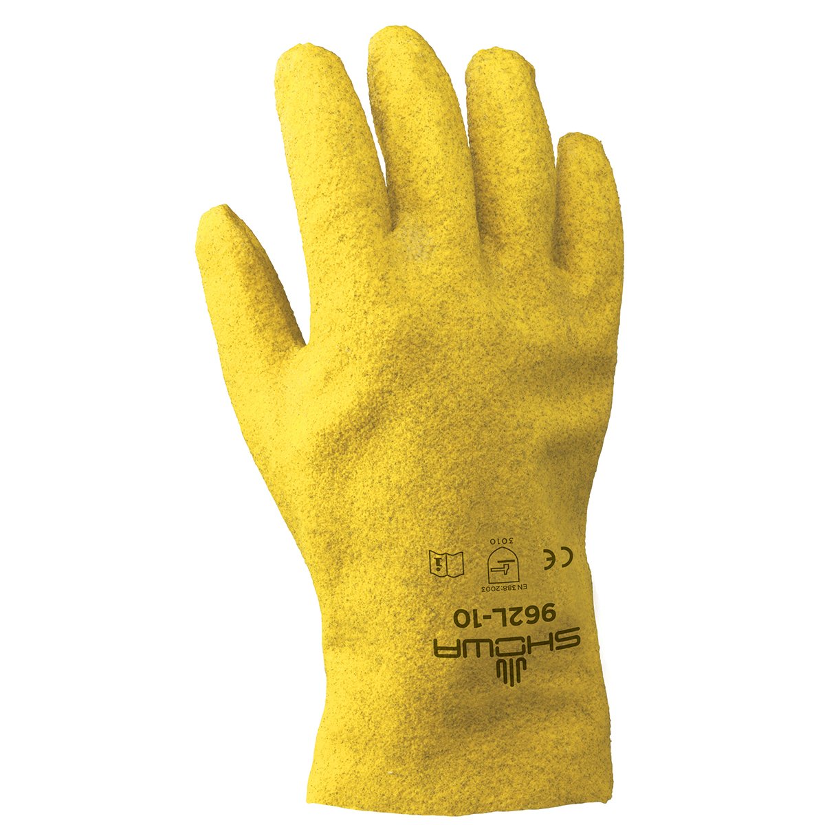 Showa 962L-10 Fully Coated PVC Glove with Cotton Jersey Liner, Large (Pack of 12 Pairs)