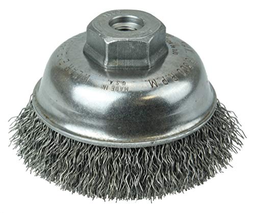 Weiler 13175 Crimped Wire Cup Brush 3-1/2 inches Steel Fill M10 x 1.25 Nut