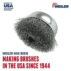 Weiler 13175 Crimped Wire Cup Brush 3-1/2 inches Steel Fill M10 x 1.25 Nut