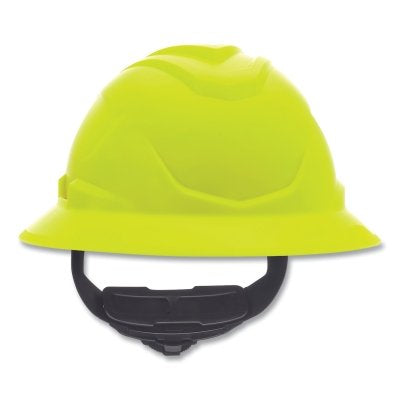 MSA 10237724 V-Gard C1 Hard Hat Fas-Trac III 4 Point Ratchet Non-Vented Hi-Viz Yellow Green