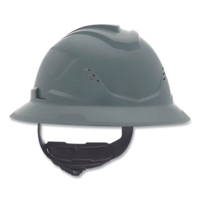 MSA 10215836 V-Gard C1 Hard Hat Fas-Trac III 4 Point Ratchet Vented Gray