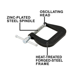 Wilton 21305 Super-Junior C-Clamp 2 Inch Opening 1-1/4 Inch Throat