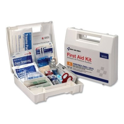 First Aid Only 90588 ANSI A First Aid Kit Plastic Case 25-Person