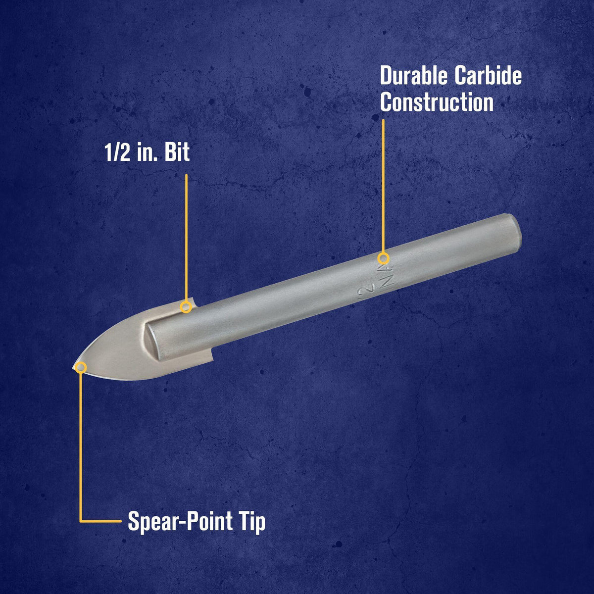 Irwin 50532 Glass and Tile Drill Bit 1/2 Inch Carbide Tipped