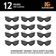 Kleenguard 65336 V30 Nemesis Foam Safety Glasses Smoke Lenses Pack of 12