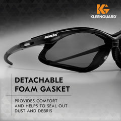 Kleenguard 65336 V30 Nemesis Foam Safety Glasses Smoke Lenses Pack of 12